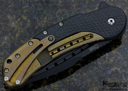 Todd Begg Custom Knife "Black and Gold" Bodega Frame Lock - Image 3