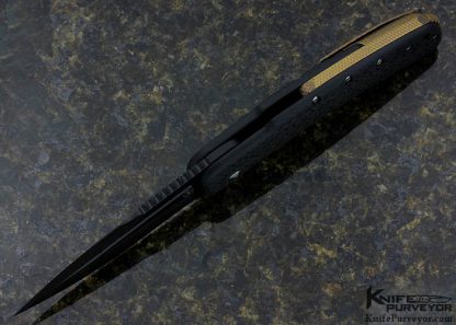 Todd Begg Custom Knife "Black and Gold" Bodega Frame Lock - Image 5