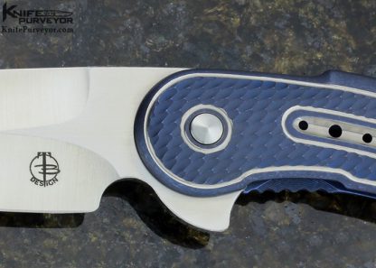 Todd Begg "Glimspe" Custom Knife (Prototype) Annodized Titanium Frame Lock Flipper - Image 2