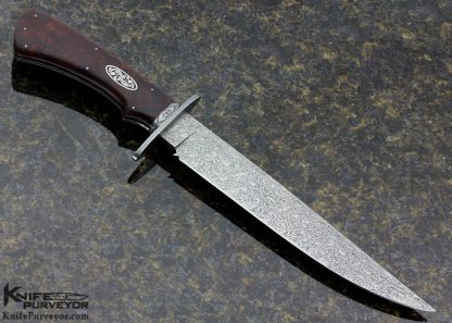 Tom Ferry Custom Knives Sole Authorship Engraved Desert Ironwood & Damascus Mastersmith Bowie - Image 3