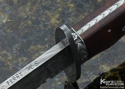 Tom Ferry Custom Knives Sole Authorship Engraved Desert Ironwood & Damascus Mastersmith Bowie - Image 5