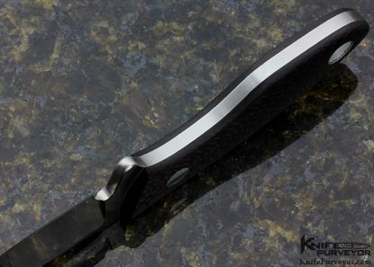 Tom Krein Custom Knife Hydra Fixed Blade Red Carbon Fiber D2 - Image 5