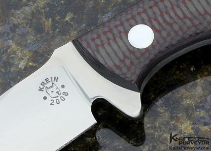 Tom Krein Custom Knife Hydra Fixed Blade Red Carbon Fiber D2 - Image 2