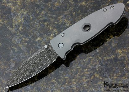 Tom Mayo Custom Knife Devin Thomas "Reptilian" Damascus "Wharny" Frame Lock