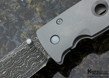 Tom Mayo Custom Knife Devin Thomas "Reptilian" Damascus "Wharny" Frame Lock - Image 2