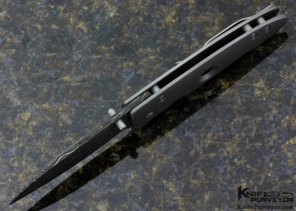 Tom Mayo Custom Knife Devin Thomas "Reptilian" Damascus "Wharny" Frame Lock - Image 3