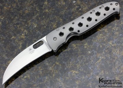 Tom Mayo Custom Knife Bead Blasted Titanium Hawkbill #003