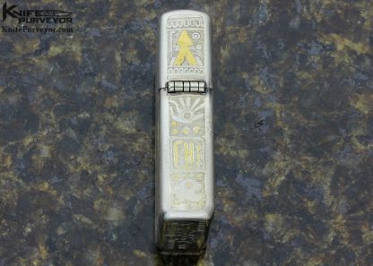 Ton Ayodia Engraved "Aztec" Zippo Lighter with 9 Inset Diamonds and 24kt. Gold Inlays - Image 6