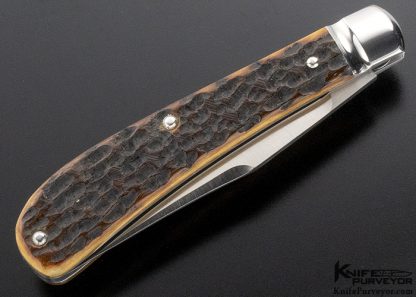 Tony Bose Custom Knife Jigged Bone Single Blade Trapper Slipjoint - Image 5