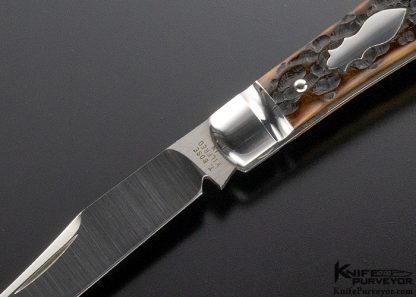 Tony Bose Custom Knife Jigged Bone Single Blade Trapper Slipjoint - Image 2