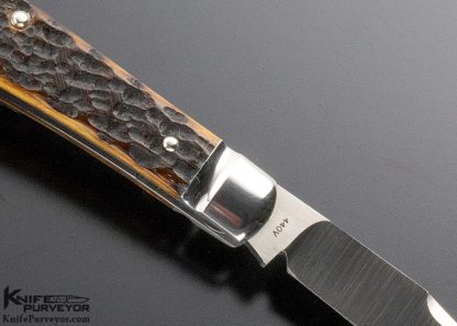 Tony Bose Custom Knife Jigged Bone Single Blade Trapper Slipjoint - Image 4