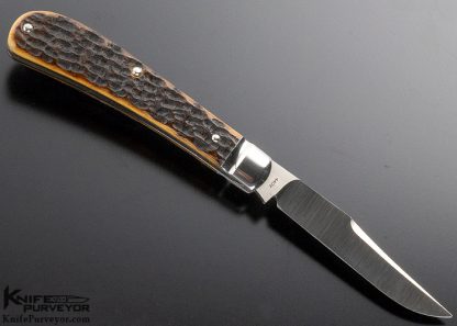 Tony Bose Custom Knife Jigged Bone Single Blade Trapper Slipjoint - Image 3