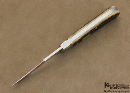 Tony Bose Custom Knife #0 Remington Jigged Bone with 14Kt Gold Federal Shield Single Blade Trapper Slip Joint - Image 4