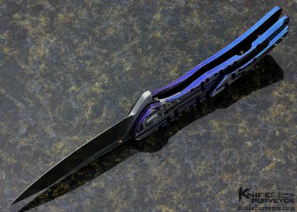 Sergey Rogovets Custom Knife Model 13 Machined & Annodized Titanium Frame Lock Flipper - Image 5