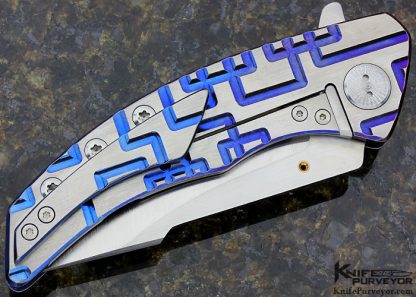 Sergey Rogovets Custom Knife Model 13 Machined & Annodized Titanium Frame Lock Flipper - Image 3