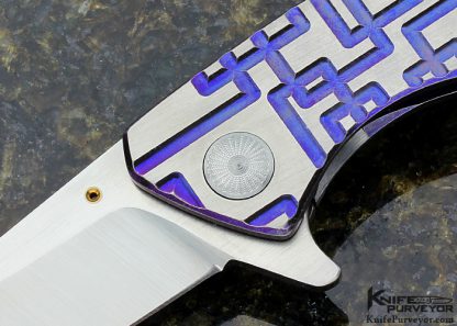 Sergey Rogovets Custom Knife Model 13 Machined & Annodized Titanium Frame Lock Flipper - Image 2