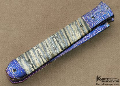 Rainy Vallotton Custom Knife "Ice Pick" Auto with Mammoth Molar & Blued Chad Nichols Damascus Linerlock Auto - Image 4