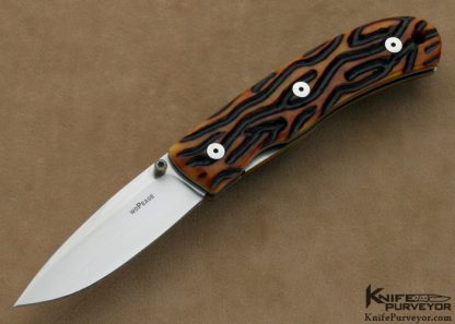 W.D. Pease Custom Knife Amber Jigged Bone Linerlock