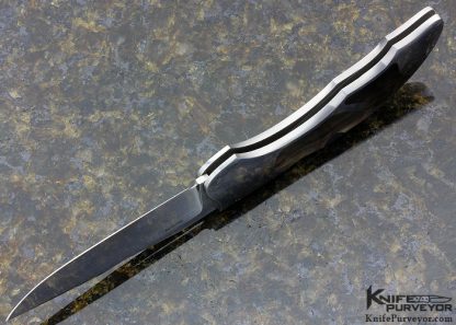 Warren Osborne Custom Knife Black Lip Pearl Interframe Front Lock "Prototype" - Image 5