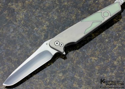 Will Moon Custom Knife Titanium Moon Glow Frame Lock Flipper