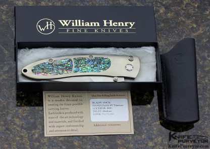 William Henry Custom Knife Titanium and Abalone Inlay Matt-Lock - Image 7