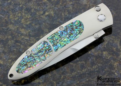 William Henry Custom Knife Titanium and Abalone Inlay Matt-Lock - Image 3