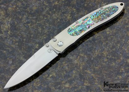 William Henry Custom Knife Titanium and Abalone Inlay Matt-Lock