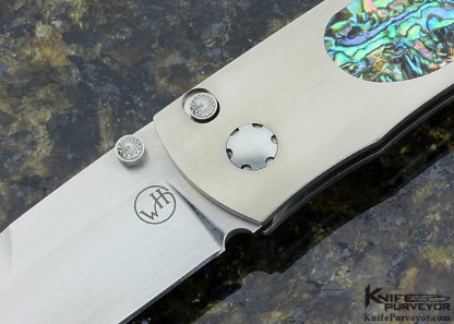 William Henry Custom Knife Titanium and Abalone Inlay Matt-Lock - Image 2