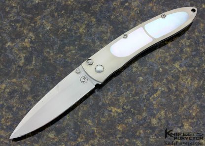 William Henry Custom Knife Titanium and Mother of Pearl Inlay Matt-Lock