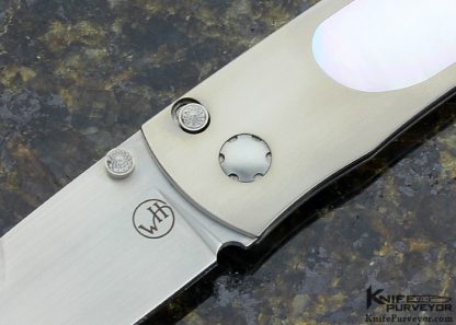 William Henry Custom Knife Titanium and Mother of Pearl Inlay Matt-Lock - Image 2