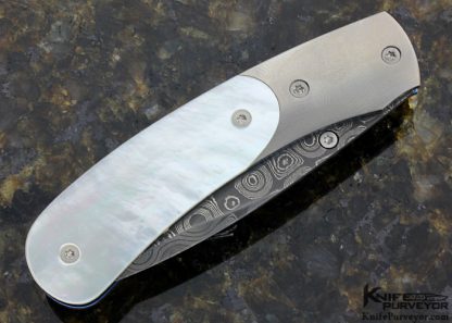 William Henry Custom Knife Mother of Pearl and Titanium Bolster Linerlock - Image 3