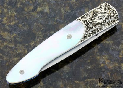 William Henry Custom Knife with Sterling Silver and Mother of Pearl Linerlock - Image 3