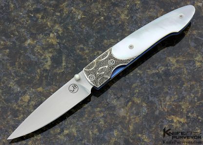 William Henry Custom Knife with Sterling Silver and Mother of Pearl Linerlock