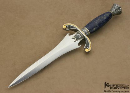 Willie Rigney Custom Knife Lapis Lazuli Presentation Dagger Engraved by Master Engraver Julie Warenski