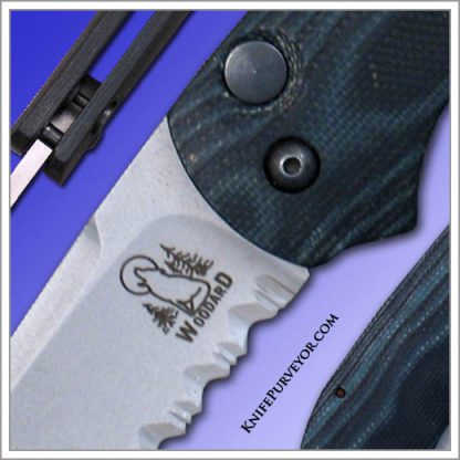 Woodard Custom Knife: Micarta Buttonlock Automatic - Image 2