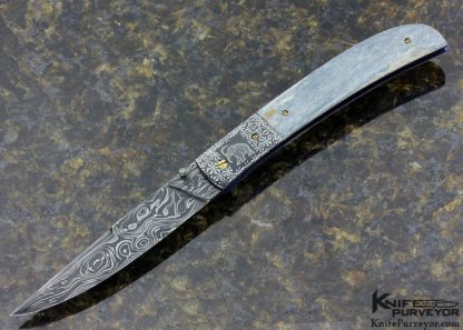 Cliff Parker Custom Knife Phenolic and Mosaic Damascus Linerlock