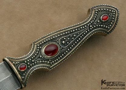 Zaza Revishvili Custom Knife Filigree & Devin Thomas Damascus Art Dagger - Image 3