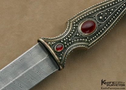 Zaza Revishvili Custom Knife Filigree & Devin Thomas Damascus Art Dagger - Image 2