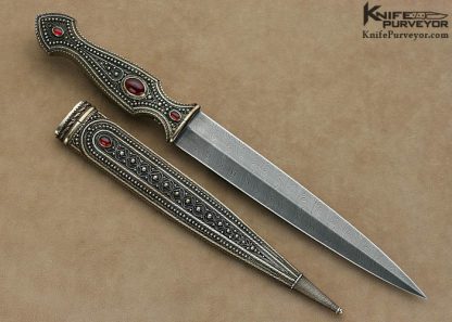 Zaza Revishvili Custom Knife Filigree & Devin Thomas Damascus Art Dagger - Image 8