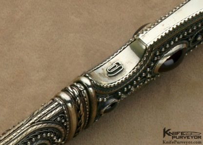 Zaza Revishvili Custom Knife Filigree & Devin Thomas Damascus Art Dagger - Image 5